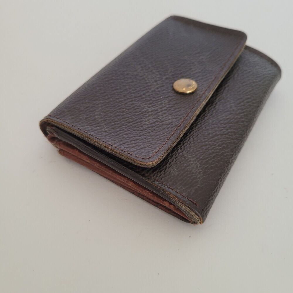 Louis Vuitton LV Micro Brown Folding Monogram Leather Card Wallet Smal Authentic - Picture 11 of 12